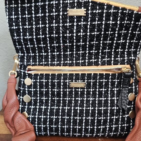 HAMMITT Dillon Sml Crossbody tan leather/ tweed /brushed gold hammered zipper - Picture 10 of 10